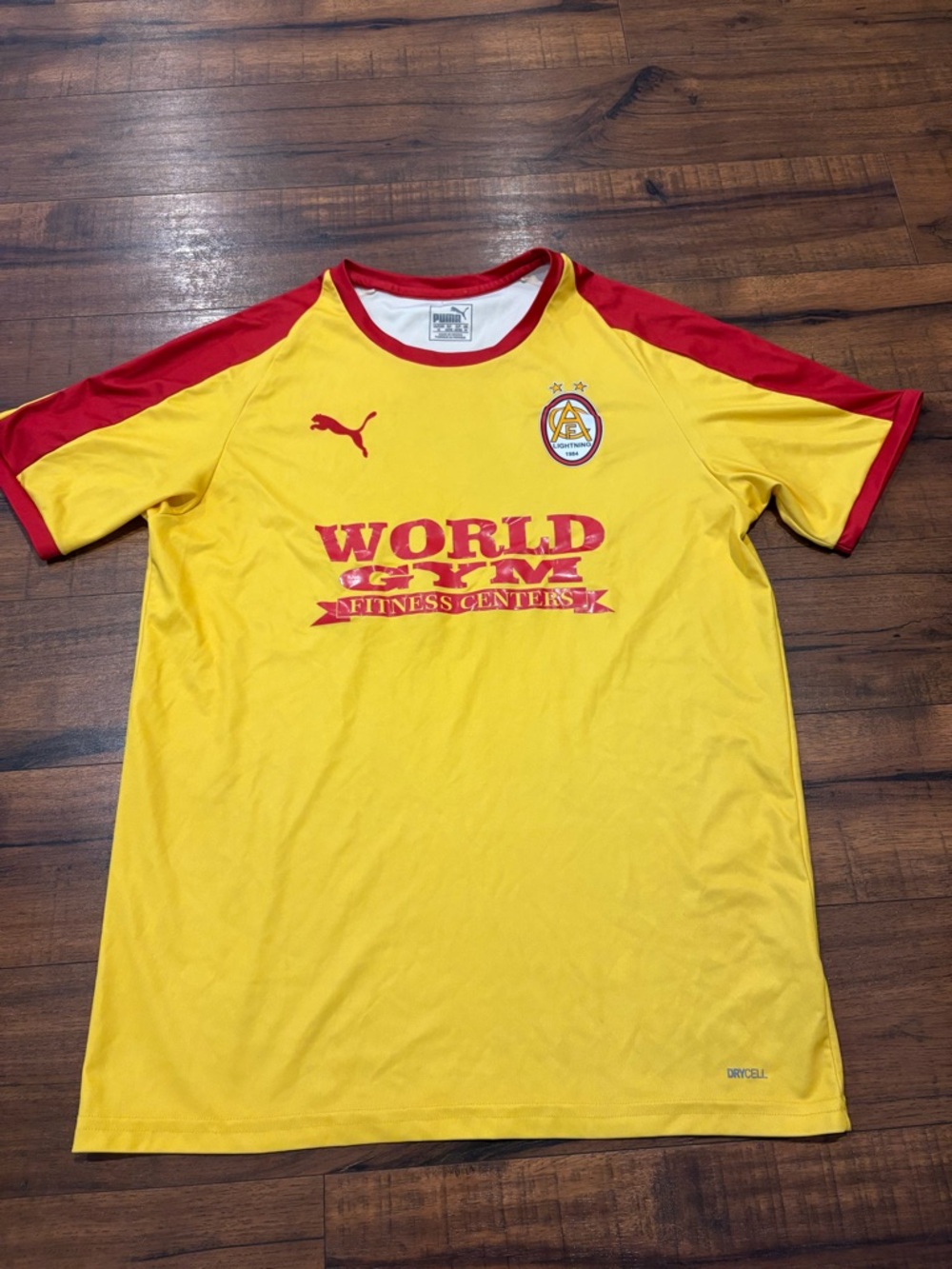 PUMA Workout Shirt Mens Medium Blue Tee Dry Cell Moisture Wicking Gym Training